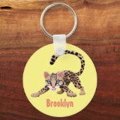 Cute ocelot cartoon illustratie sleutelhanger (Voorkant)
