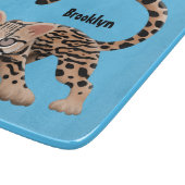 Cute ocelot cartoon illustratie snijplank (Hoek)