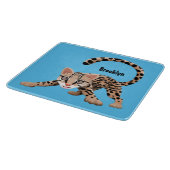 Cute ocelot cartoon illustratie snijplank (Hoek)