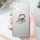 Cute ocelot cartoon illustratie sticker (Telefoon)