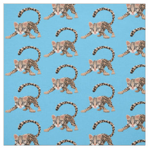 Cute ocelot cartoon illustratie stof