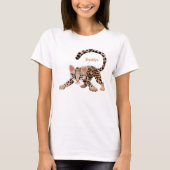 Cute ocelot cartoon illustratie t-shirt