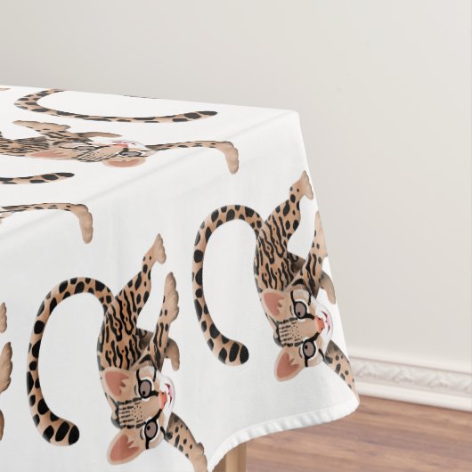 Cute ocelot cartoon illustratie tafelkleed (Voorbeeld)