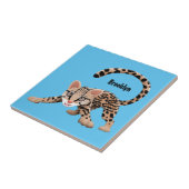 Cute ocelot cartoon illustratie tegeltje (Zijkant)