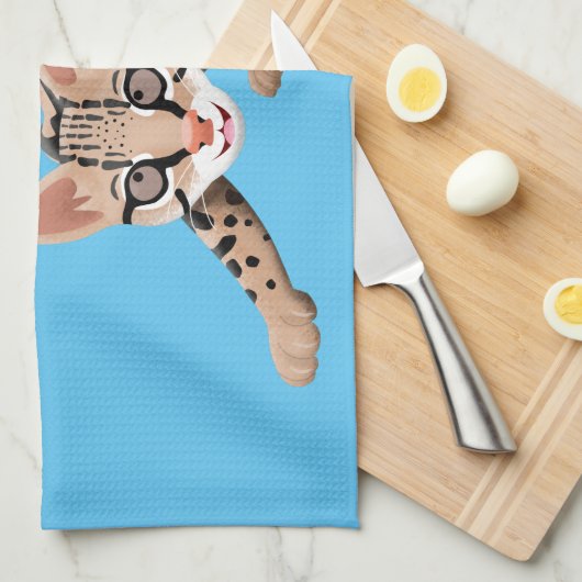 Cute ocelot cartoon illustratie theedoek (Quarter Fold)