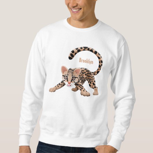 Cute ocelot cartoon illustratie trui (Voorkant)