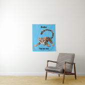 Cute ocelot cartoon illustratie wandkleed (In situ)