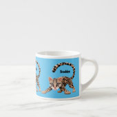 Cute ocelot cartoon illustration espresso kop (Rechts)
