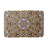 Cute Ochre Yellow Brown Pink Mosaic Pattern Badmat (Voorkant)