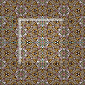 Cute Ochre Yellow Brown Pink Mosaic Pattern Stof (Delen)