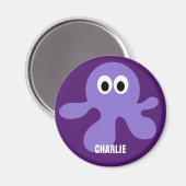 Cute Octopus aangepaste monogram magnet (Voorkant / Achterkant)