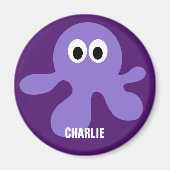 Cute Octopus aangepaste monogram magnet (Voorkant)