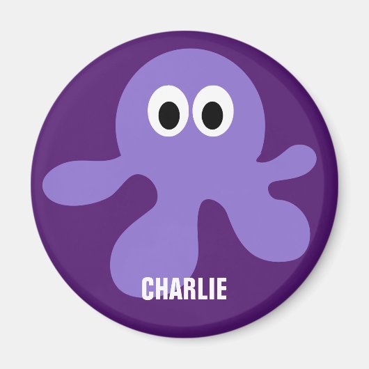 Cute Octopus aangepaste monogram magnet (Voorkant)