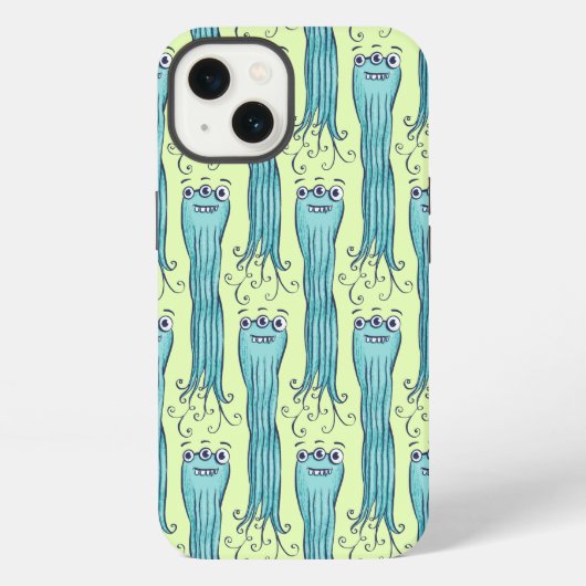 Cute Octopus Alien Monster Character iPhone Hoesje (Achterkant)