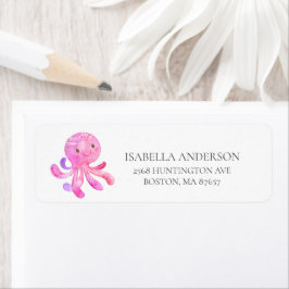 Cute Octopus Baby shower Address Label