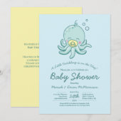 Cute Octopus Baby Shower Kawaii Uitnodiging (Voorkant / Achterkant)
