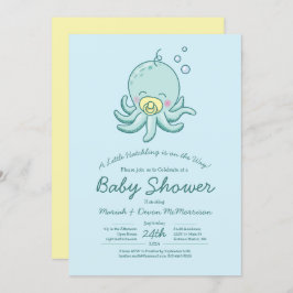 Cute Octopus Baby Shower Kawaii Uitnodiging