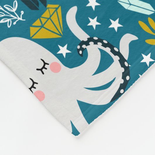 Cute Octopus Blanket Fleece Deken (Hoek)