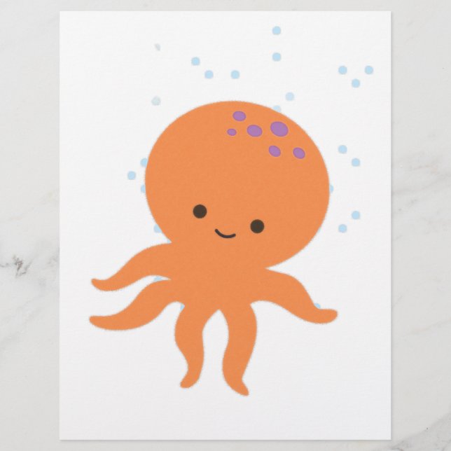 Cute Octopus Cartoon (Voorkant)