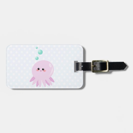 Cute octopus cartoon bagagelabel (Voorkant horizontaal)
