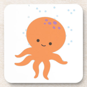 Cute Octopus Cartoon Bier Onderzetter