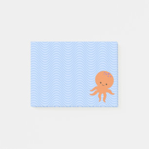 Cute Octopus Cartoon Blauwe Golven Aangepast Post-it® Notes