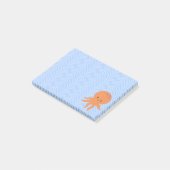 Cute Octopus Cartoon Blauwe Golven Aangepast Post-it® Notes (Schuin)