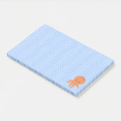 Cute Octopus Cartoon Blauwe Golven Aangepast Post-it® Notes (Schuin)