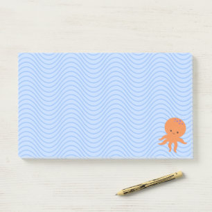 Cute Octopus Cartoon Blauwe Golven Aangepast Post-it® Notes