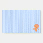 Cute Octopus Cartoon Blauwe Golven Aangepast Post-it® Notes (Voorkant)