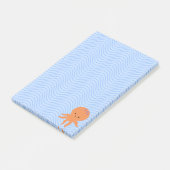 Cute Octopus Cartoon Blauwe Golven Custom Post-it® Notes (Schuin)