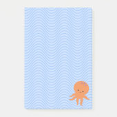 Cute Octopus Cartoon Blauwe Golven Custom Post-it® Notes (Voorkant)