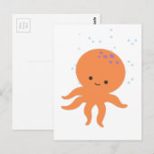 Cute Octopus Cartoon Briefkaart (Voorkant / Achterkant)
