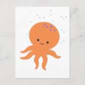 Cute Octopus Cartoon Briefkaart (Voorkant)