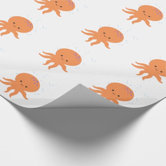 Cute Octopus Cartoon Cadeaupapier (Hoek)