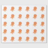 Cute Octopus Cartoon Cadeaupapier (Vlak)