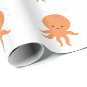 Cute Octopus Cartoon Cadeaupapier (Rol Hoek)