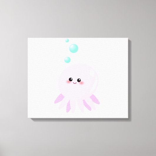Cute octopus cartoon canvas afdruk (Voorkant)