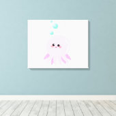 Cute octopus cartoon canvas afdruk (Insitu (Houten vloer))