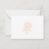 Cute Octopus Cartoon Custom Just a Note Notitiekaartje (Achterkant)