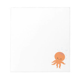 Cute Octopus Cartoon Custom Notitieblok