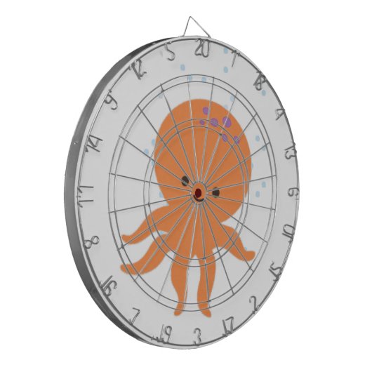 Cute Octopus Cartoon Dartbord (Voorkant Links)