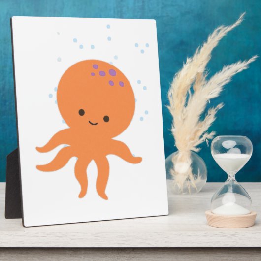Cute Octopus Cartoon Fotoplaat (Zijkant)