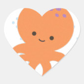 Cute Octopus Cartoon Hart Sticker (Voorkant)