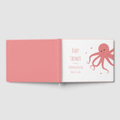Cute Octopus Cartoon Hartroze Baby shower Gastenboek (Volledig)