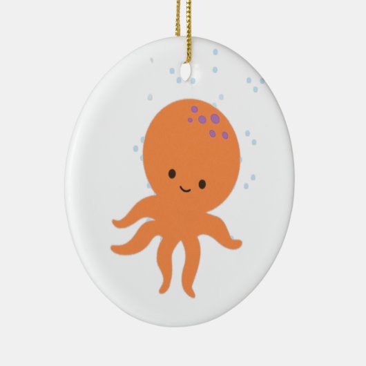 Cute Octopus Cartoon Keramisch Ornament (Rechts)