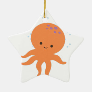 Cute Octopus Cartoon Keramisch Ornament