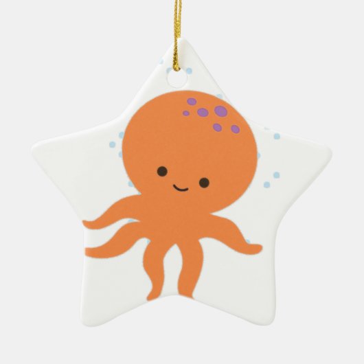 Cute Octopus Cartoon Keramisch Ornament (Voorkant)