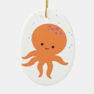 Cute Octopus Cartoon Keramisch Ornament