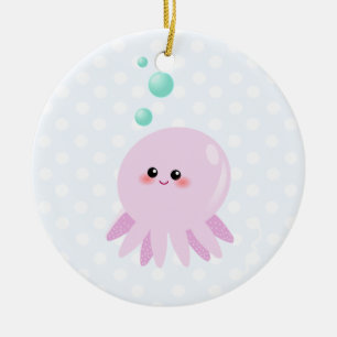 Cute octopus cartoon keramisch ornament